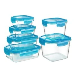 PIE LOCK | Glas Frischhaltedosen Set 10 Tlg | Vorratsdosen | Bento-Box | Aufschnittdose | Brotbox | Brotdose | Wurstdose | Mikrowellendose | Meal Prep -Küche Zu Hause 163de8e9 f32f 4e19 abe0 03142175b770