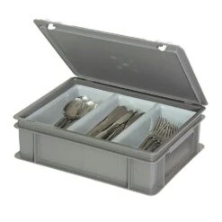 Besteckkoffer Mit 3-Mulden-Einsatz, Inhalt Je Mulde Ca. 2 Liter, Blau, LxBxH 400 X 300 X 130 Mm -Küche Zu Hause 2fd6f395 193d 4422 85dd 9cd547dbd99d 1