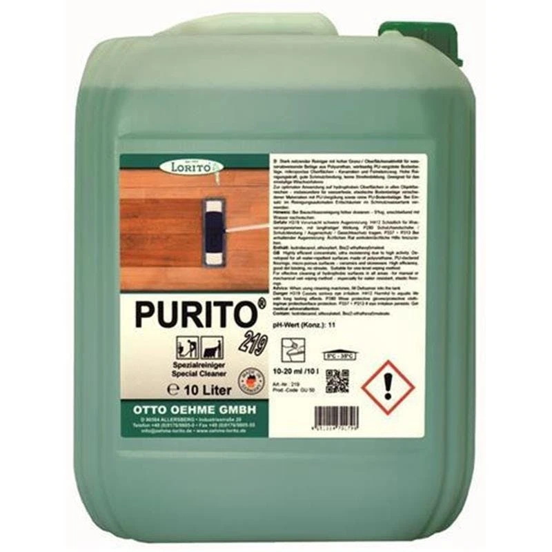 Wischpflege Purito 219 Polyurethan-Reiniger Vinyl-Reiniger 10 Liter 3 Wischpflege Purito 219 Polyurethan-Reiniger Vinyl-Reiniger 10 Liter