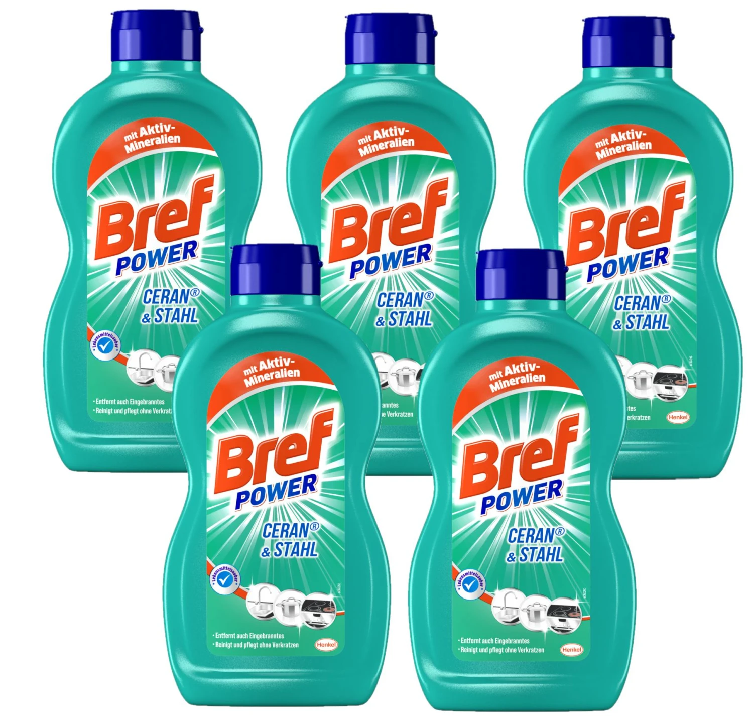 Bref Sidol Ceran & Stahl Reiniger Entfernt Eingebranntes 5x500 Ml Reinigung
