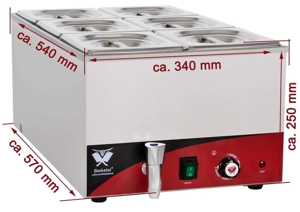 Beeketal Speisenwärmer Wasserbad Bain Marie BBM-6 5 Beeketal Speisenwärmer Wasserbad Bain Marie BBM-6 - Image 3