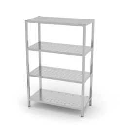 Edelstahl Gastro-Lagerregal Mit 5 Verstellbaren (perforierten) Ablagefächern | AISI 430 Qualität | HxBxT 180x140x40 -Küche Zu Hause 9265cb06 1b2f 4351 b13e 79067ede826b