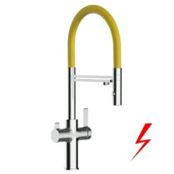 Niederdruck 3 Wege Wasserhahn Küchenarmatur Spültischmischer FC Verchromt, Mit 360° Schwenkbarem Stahlfeder Auslauf Und Abnehmbare 2 Strahl Handbrause -Küche Zu Hause c4d33ce1 5041 4a63 83ba fc4161d6f31c