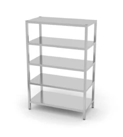 Edelstahl Gastro-Lagerregal Mit 5 Verstellbaren (perforierten) Ablagefächern | AISI 430 Qualität | HxBxT 180x140x40 -Küche Zu Hause c93f83b5 aadc 4a7d 9de7 2e37b61cdaf0