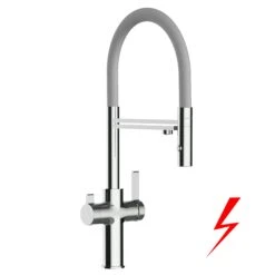 Niederdruck 3 Wege Wasserhahn Küchenarmatur Spültischmischer FC Verchromt, Mit 360° Schwenkbarem Stahlfeder Auslauf Und Abnehmbare 2 Strahl Handbrause -Küche Zu Hause e342fd88 f56d 4437 ac68 7da3f283d881